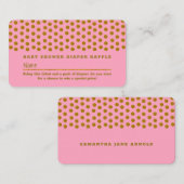 Rosa und goldener Polka-Dot , Windelkreuz Begleitkarte (Vorne/Hinten)