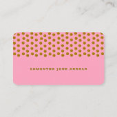 Rosa und goldener Polka-Dot , Windelkreuz Begleitkarte (Rückseite)