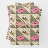 Rosa und goldener Pop Kunstkassetten Umhängepapier Geschenkpapier Set (Beispiel)