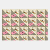 Rosa und goldener Pop Kunstkassetten Umhängepapier Geschenkpapier Set (Vorderseite)