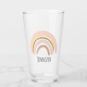 Rosa und goldener Regenbogen Elegante Boho Glas (Vorderseite)