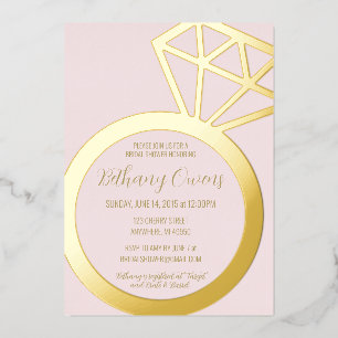 Rosa und Goldener Ring Brautparty, Hochzeit Folieneinladung