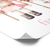 Rosa und Goldener Weihnachts-Nussknacker Poster (Ecke)