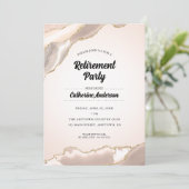 Rosa und goldenes Agate Elegantes Party für die Ru Einladung (Stehend Vorderseite)