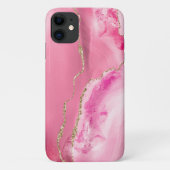 Rosa und goldenes Agate Personalisiert Case-Mate iPhone Hülle (Rückseite)