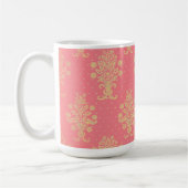 Rosa und goldenes Blumenmuster Kaffeetasse (Links)