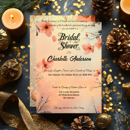 Rosa und goldenes Brautparty mit Spitzen Einladung