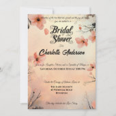 Rosa und goldenes Brautparty mit Spitzen Einladung (Vorderseite)