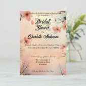 Rosa und goldenes Brautparty mit Spitzen Einladung (Stehend Vorderseite)