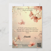 Rosa und goldenes Brautparty mit Spitzen Einladung (Rückseite)