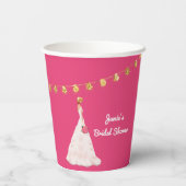 Rosa und goldenes Brautparty Pappbecher (Rückseite)
