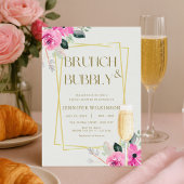 Rosa und goldenes Brunch & Bubbly Brautparty Einladung