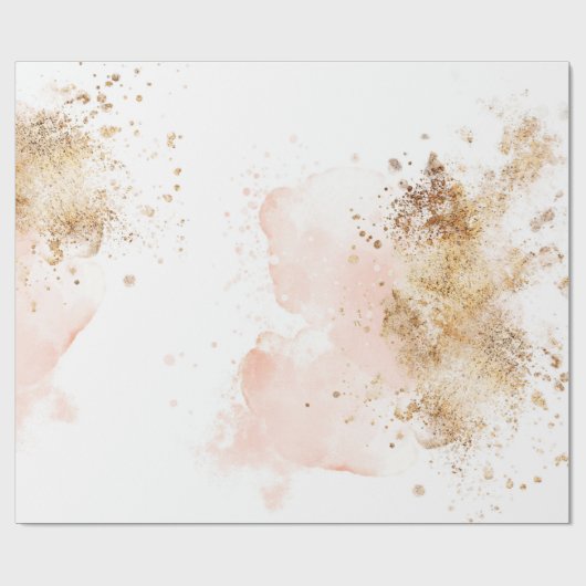 Rosa und goldenes Elegant Geschenkpapier (Flach)