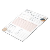 Rosa und goldenes Formular für die Bestellung von  Notizblock (angewinkelt)