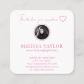 Rosa und goldenes Foto Holografisch mit Monogramm Treuekarte (Rückseite)