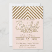 Rosa und goldenes Glitzer Brautparty laden ein Einladung (Vorderseite)