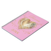 Rosa und goldenes Herz - Elegant Notizblock (Linke Seite)