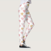 Rosa und goldenes Herzmuster Leggings (Rechts)