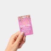 Rosa und goldenes Junggeselinnen-Abschied Abzeiche Ausweis (Handheld)