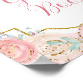 Rosa und goldenes magisches Karussell-Gästebuch Poster (Ecke)