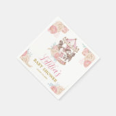 Rosa und goldenes magisches Karussellpapier Napkin Serviette (Ecke)