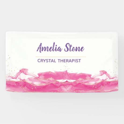 rosa und goldenes Marmorbanner Banner (Horizontal)