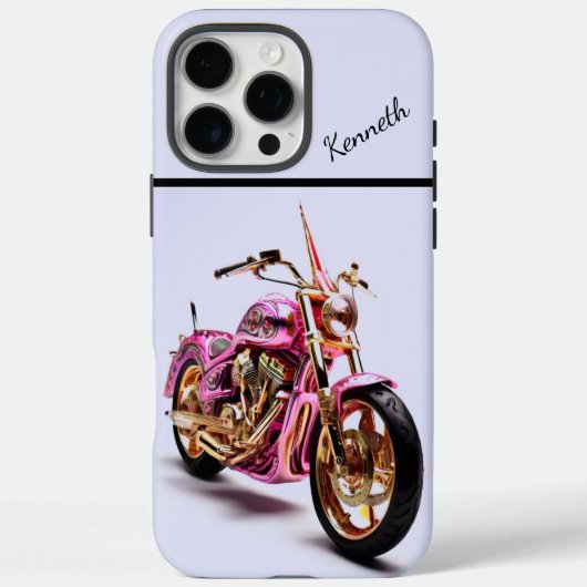 rosa und goldenes Motorrad Case-Mate iPhone Hülle (Rückseite)