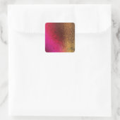 Rosa und goldenes Muster Quadratischer Aufkleber (Tasche)