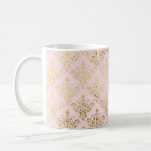 Rosa und goldenes Vintage-Design Kaffeetasse