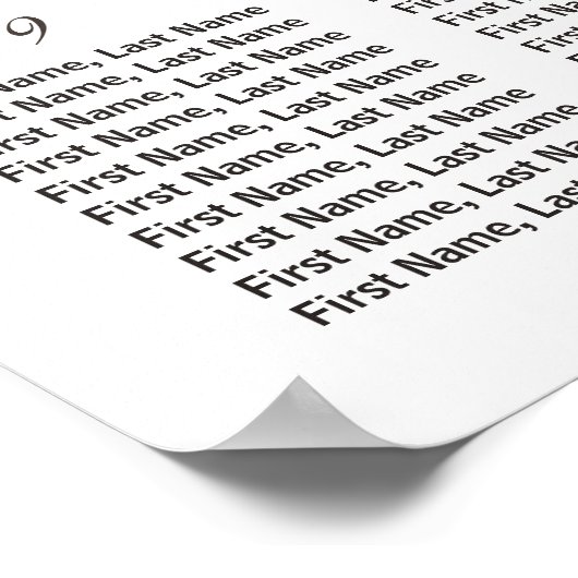 Rosa und goldfarbene 12 Tische Hochzeitskarte Poster (Ecke)