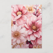 Rosa und goldfarbene Blumengäste Details Begleitkarte (Rückseite)