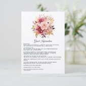 Rosa und goldfarbene Blumengäste Details Begleitkarte (Stehend Vorderseite)