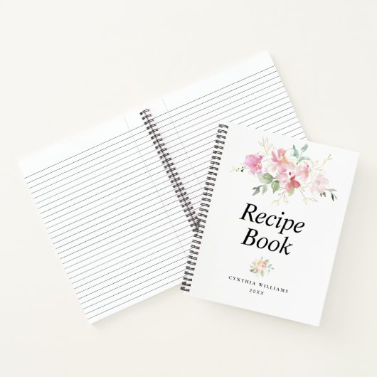 Rosa und goldfarbene Blumenzwiebeln Notizblock (Innenseite)