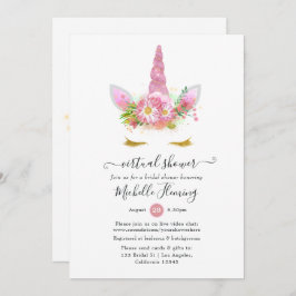 Rosa und goldfarbene Blütendusche per Mail Einladung
