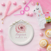 Rosa und goldfarbene Blütengläser Brautparty Benut Pappteller (Party)