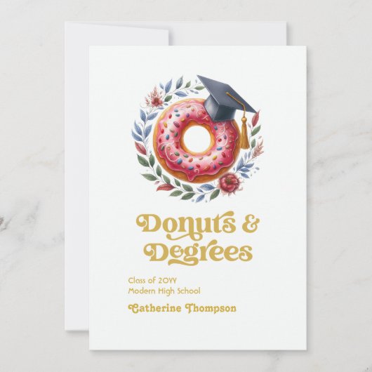 Rosa und goldfarbene Donuts und Gradmesser Abschlu Ankündigung (Vorderseite)