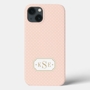 Rosa und goldfarbene, elegante Dots Monogramm Case-Mate iPhone Hülle