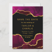 Rosa und goldfarbene Farbtöne Save the Date (Vorderseite)