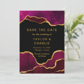Rosa und goldfarbene Farbtöne Save the Date (Stehend Vorderseite)