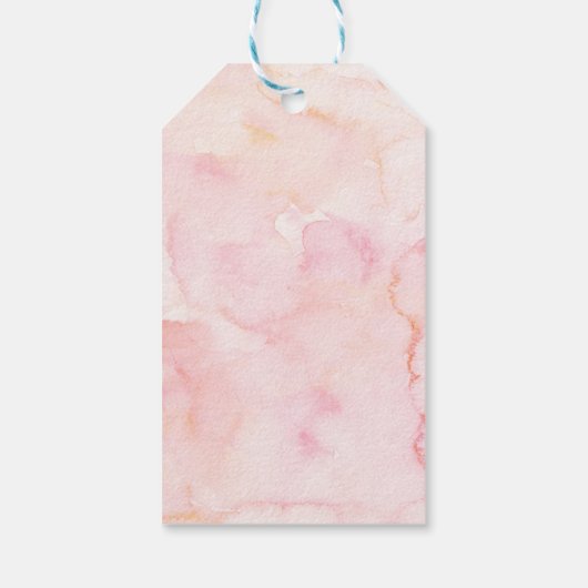 Rosa und goldfarbene Flora Geschenkanhänger (Rückseite)