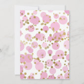 Rosa und goldfarbene Foil Confetti Brautparty Einladung (Rückseite)