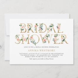 Rosa und goldfarbene Forelle Brautparty Einladung