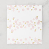 Rosa und goldfarbene Glitzer Konfetti Nahrungsmitt Platzkarte (Außenseite Aufgefaltet)