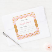 Rosa und goldfarbene Glitzer Mädchen Duschbücher T Quadratischer Aufkleber (Umschlag)