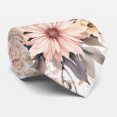 Rosa und goldfarbene Hochzeitsgrotte Krawatte (Gerollt)