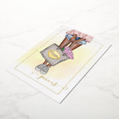 Rosa und goldfarbene Küsse Junggeselinnen-Abschied Folieneinladung (Gedreht)