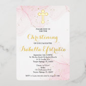 Rosa und goldfarbene Marmorfeiern laden ein Folieneinladung (Vorderseite)