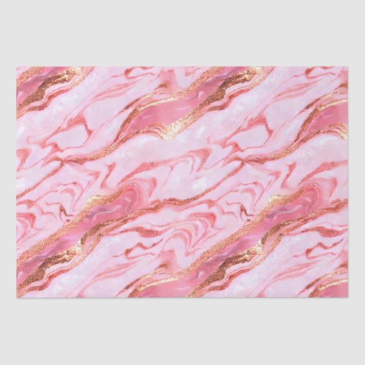 Rosa und goldfarbene Marmorplatte Seidenpapier (Vorderseite)