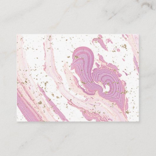 Rosa und goldfarbene Marmorsäulendusche Windelwind Begleitkarte (Rückseite)