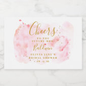 Rosa und goldfarbene Mini-Kruste Weinetikett, Brid Schaumweinetikett (Einzelnes Label)